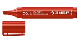 Фото товара «Маркер перманетный Зубр МП-300К 2-5 мм, красный клиновидный»
